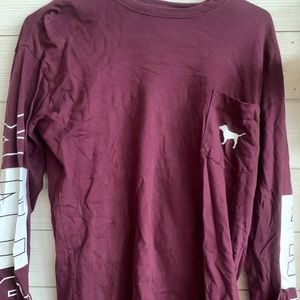 Pink maroon long sleeve shirt